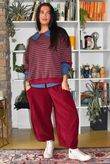 Sunday Morning Relaxed Sweatshirt Grey & Burgundy